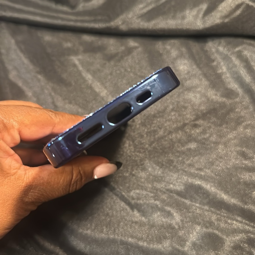 LuxyLemon Blue Crystal Glam MagSafe Phone Case, iPhone 14 Pro - Picture 10 of 12